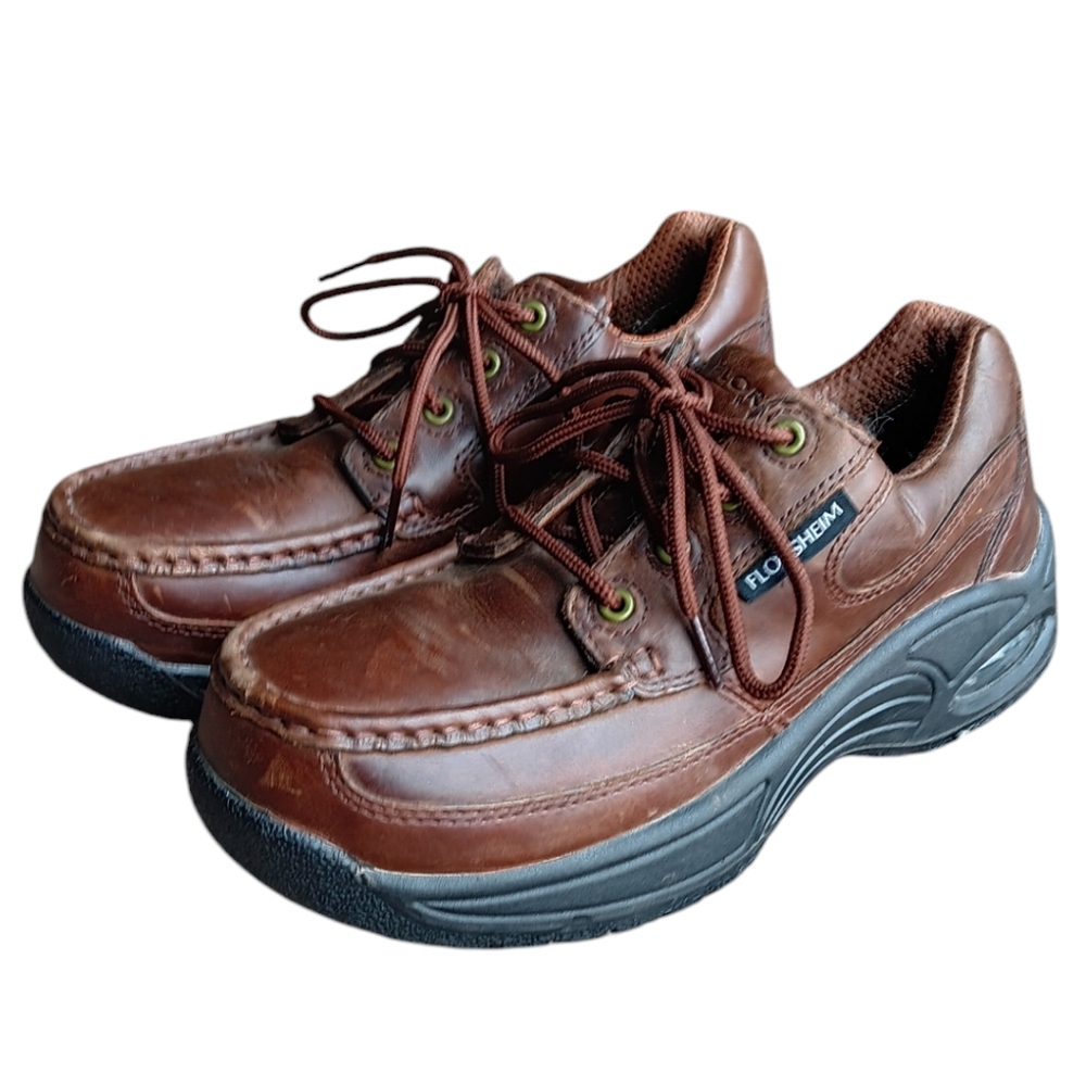 FLORSHEIM UNISEX MEN'S SIZE 8 WOMEN'S SIZE 10 SLIP RESISTANT COMPOSITE TOE SHOE - Picture 1 of 7